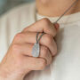 Men's Silver Paddle Fingerprint Necklace, thumbnail 3 of 7