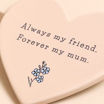 Forever My Mum Pink Ceramic Heart Coaster, 2 of 2