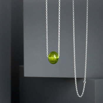 Sterling Silver Glass Sphere Necklace, 3 of 8