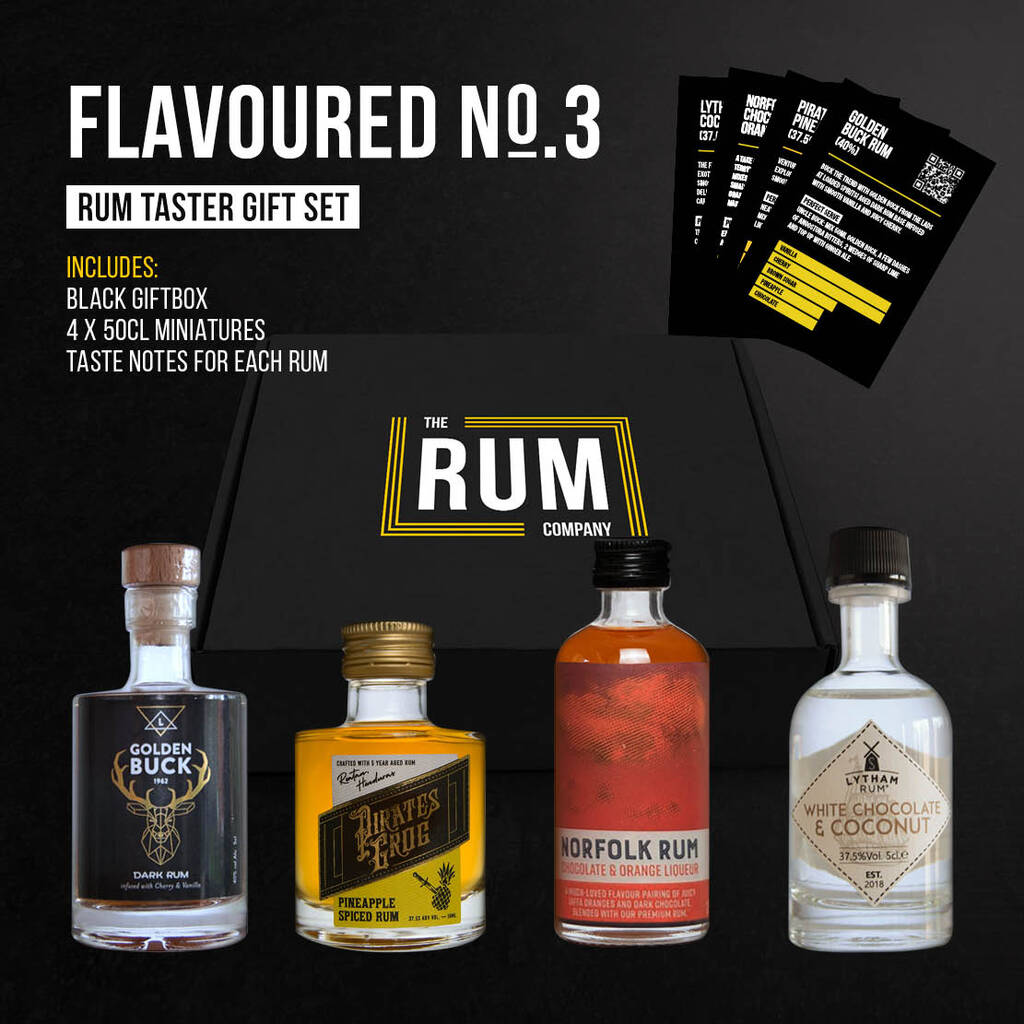 Flavoured Rum Taster Set Gift Box Three By The Rum Company