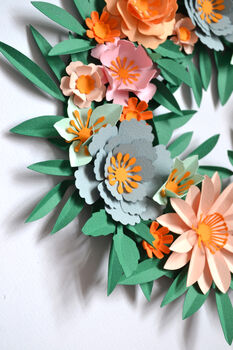 Paper Flower Wreath Craft Kit, 3 of 4
