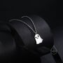 Cute Little Ghost Pendant Necklace In Sterling Silver, thumbnail 1 of 11