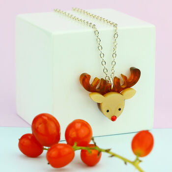 Christmas Reindeer Charm Necklace, 2 of 5