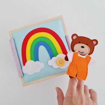 'Magic Rainbow' Mini Sensory Fabric Sewn Quiet Book, 3 of 12