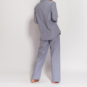 Women's Pyjamas In Ash Grey Herringbone Flannel, 2 of 4