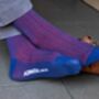 Nsaa African Design Cotton Socks, Red/Blue, thumbnail 1 of 3