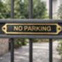 Personalised No Parking Brass Plaque With Vintage Finish, thumbnail 3 of 8