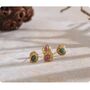 Monaco D’or Gold Jade Natural Stone Ombré Gift Earrings, thumbnail 3 of 4