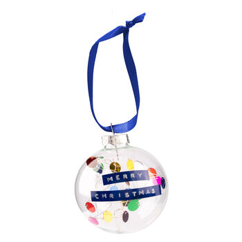 Rainbow Personalised Bauble Christmas Tree Ornament, 3 of 8