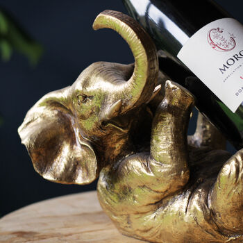 Gold Elephant Wine Bottle Holder, 3 of 6