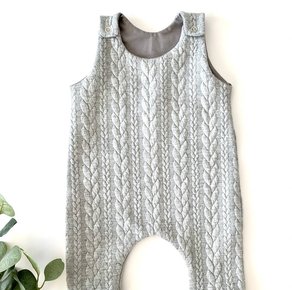 Cable Knit Jersey Baby Romper By Alice Bear