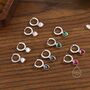 Sterling Silver Pink Cz Heart Huggie Hoop, thumbnail 6 of 11