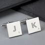 Personalised Initials And Age Square Cufflinks, thumbnail 2 of 10