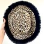 Fur Trim And Lightning Bolt Animal Print Cowboy Hat, thumbnail 9 of 10