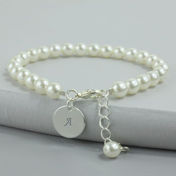 Personalised Pearl Disc Bracelet, 3 of 8