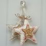 'Family Christmas Message' Oak Fabric Star Decoration, thumbnail 2 of 8