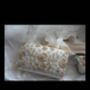 Sofia Embroidered Rectangle Clutch With Flower Clasp In White Colour, thumbnail 5 of 6