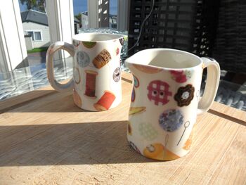 Set Of Two Mini Cream Jugs In Sewing Room Design, 4 of 12