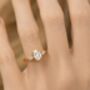 Two Ct Oval Moissanite Three Stone Engagement Ring, thumbnail 8 of 10
