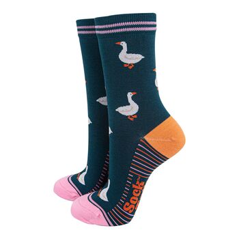 Silly Goose Women's Bamboo Socks Green, 5 of 5