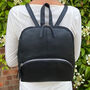 Genuine Leather Black Leather Backpack, thumbnail 2 of 2