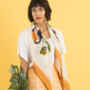 Orange Toucan Silk Scarf Large Size, thumbnail 1 of 8