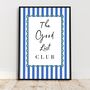 A4 Christmas Art Print, The Good List Club Blue Stripes, thumbnail 1 of 6