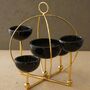 Handmade Set Of Five Black Marble Bowls With Gold Planet Stand, thumbnail 1 of 2