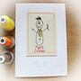 Personalised, Embroidered Christmas Snowman Card, thumbnail 2 of 2