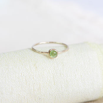 Avalon Ring // Green Tourmaline And Gold Stacking Ring, 3 of 4