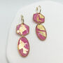 Pink And Gold Foil Geometric Statement Earrings, thumbnail 1 of 9