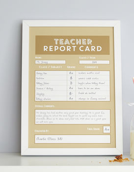 Personalised Teacher Report Card Print, 4 of 5