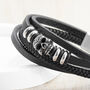 Personalised Men's Stacked Leather Skull Bracelet, thumbnail 7 of 10