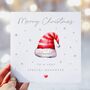 Personalised Santa Hats Couple Christmas Card *Up To Six Santa Hats, thumbnail 6 of 6