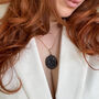 Black Agate Druzy Necklace Hand Carved, thumbnail 2 of 4