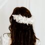 Star White Bridal Dried Flower Wedding Headpiece, thumbnail 5 of 6