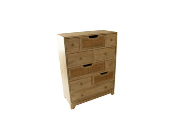 Natural Rattan And Mango 10 Drawer Chest Of Drawers, 2 of 5