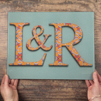 Decorated Initials Personalised Chopping Board, 5 of 10