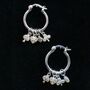 Sterling Silver Hoop Earrings With Card Suit Charms, thumbnail 1 of 3