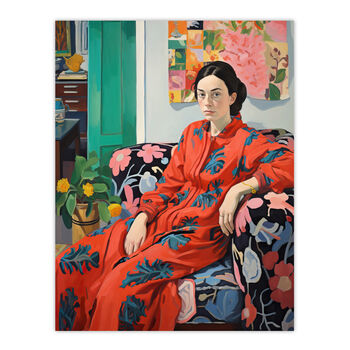 Serious Pattern Clasher Female Portrait Wall Art Print, 6 of 6