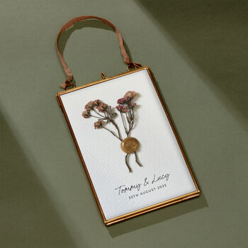 Personalised Pressed Flowers Wedding Framed Print, 2 of 4