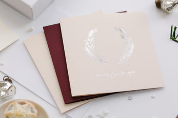 Luxury Hot Foil Blush And Silver Christmas Card, 3 of 3