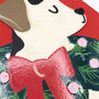Handsome Dog With Christmas Wreath Collar, thumbnail 2 of 2