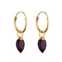 18ct Gold Plated February Birthstone Hoop Earrings, thumbnail 4 of 8