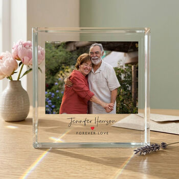 Personalised Photo Any Message Red Heart Crystal Token For A Partner Or Loved One, 2 of 7