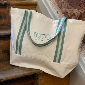 Personalised Embroidered Year Boat Bag, 2 of 6