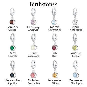 Sterling Silver Birthstone Charm Necklace, 4 of 10