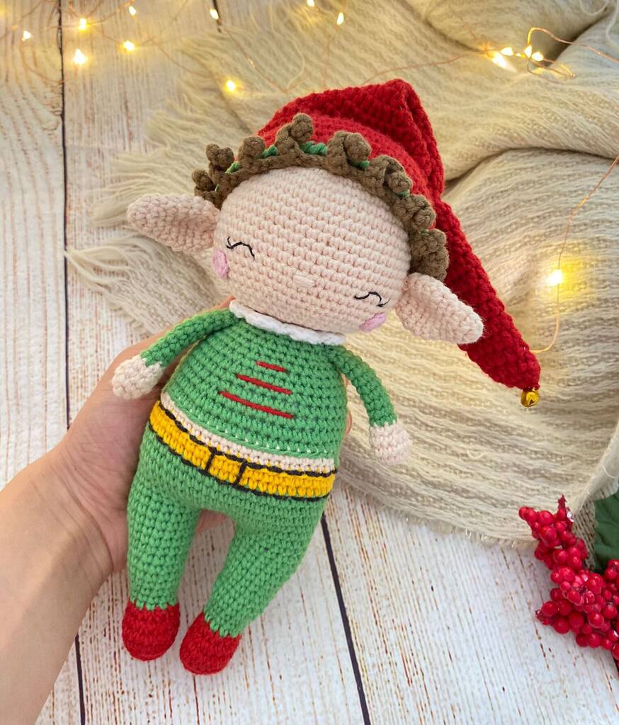 Crochet Christmas Elves, Knit Elf Toy By HippityHop Toys