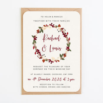 Winter Floral Wedding Invitations, 3 of 8