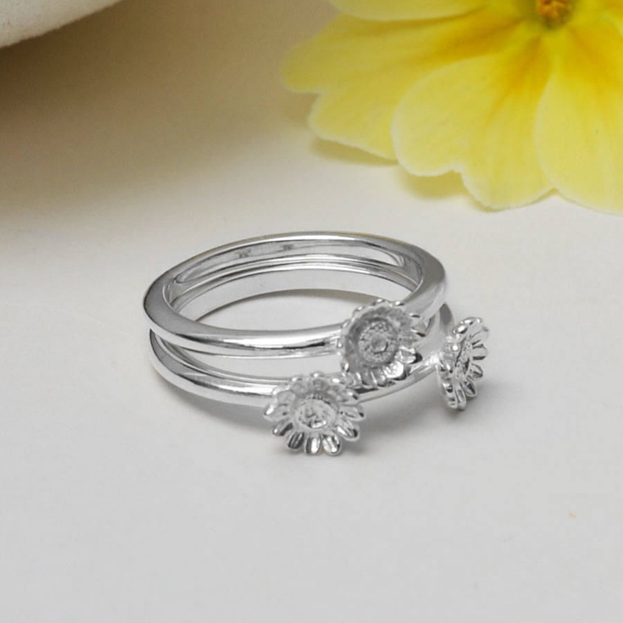 Sterling Silver Flower Stacking Ring By Martha Jackson Sterling Silver ...